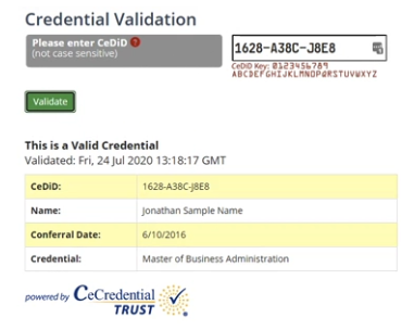 Sample Credential